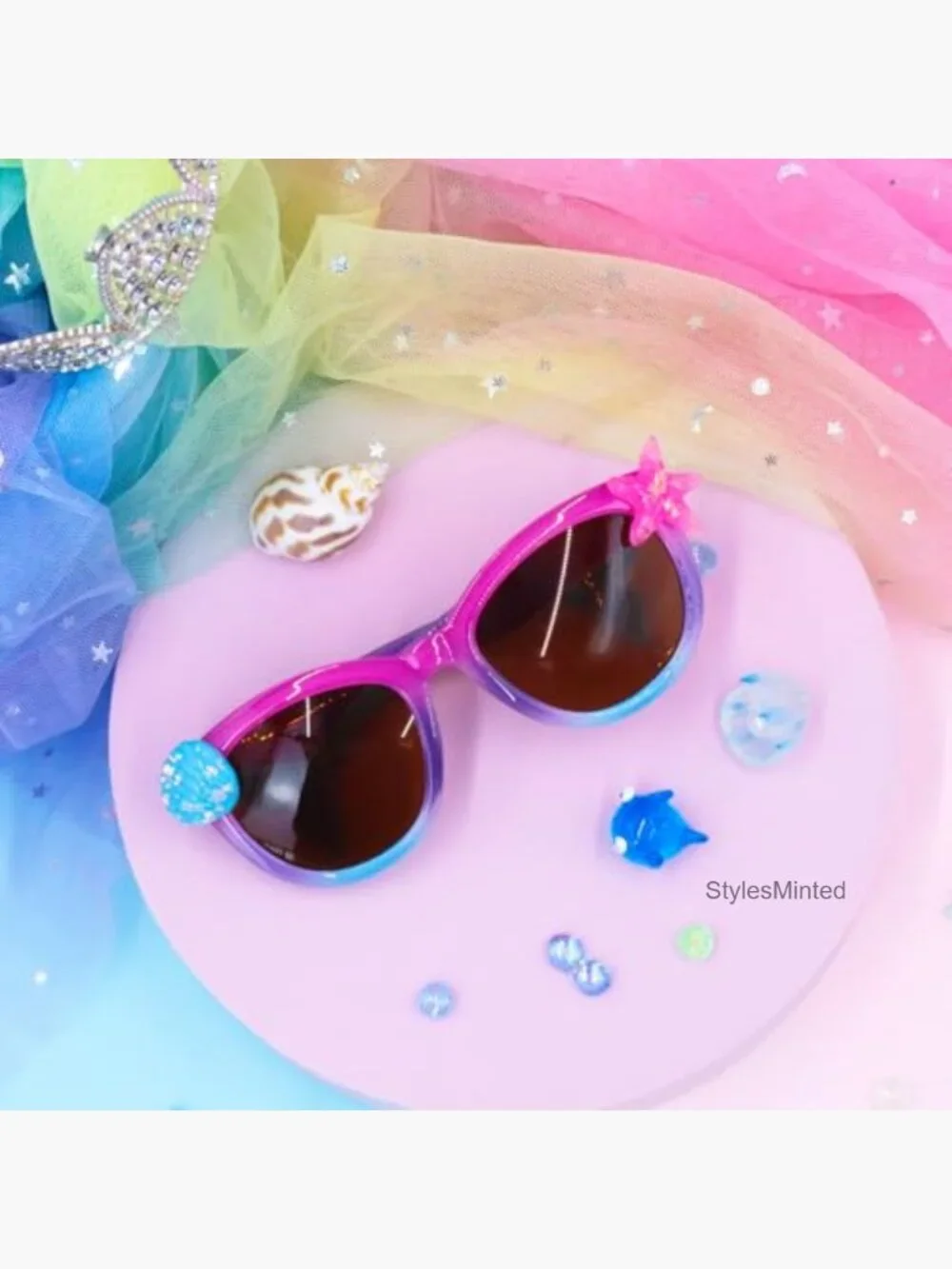 Kids Polarized Sunglasses UV400 Protection with Case Mermaid